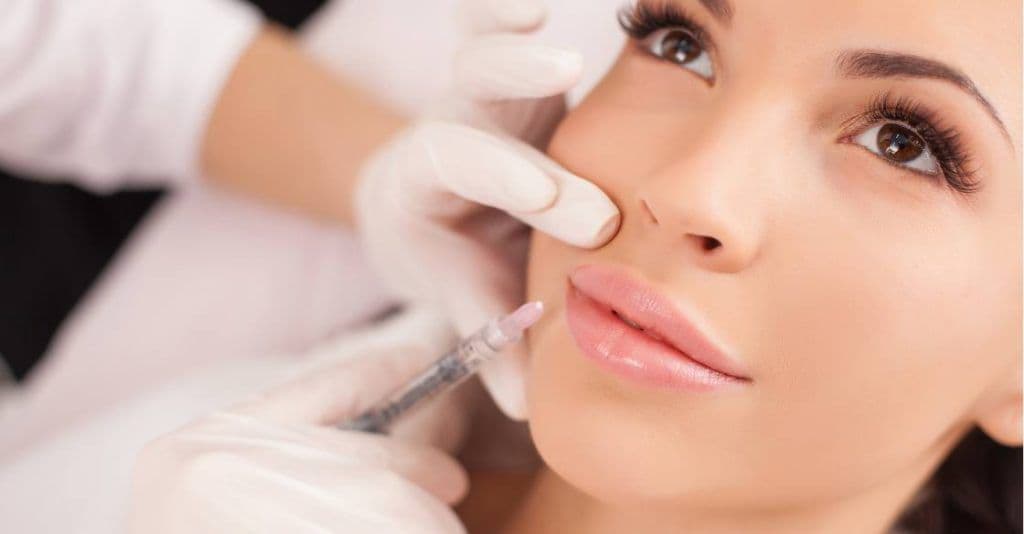 Dermal filler lip injection treatment